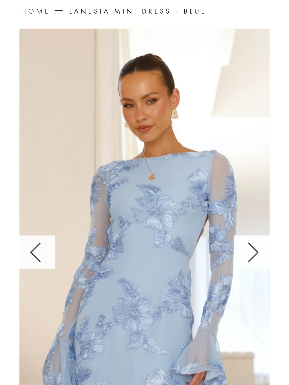 Lanesia Light Blue Floral Mini Dress